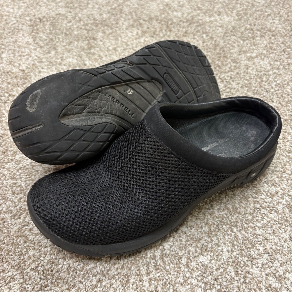 Merrell Encore Breeze 3 Clogs Womens 8.5 Black Mesh Slip On Mules J48250